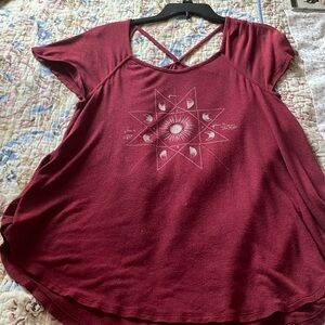 Moon phases swing tee with strappy neckline